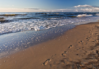 Beautiful coast by the Baltic Sea. Poland.