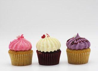 Cupcakes on a white background
