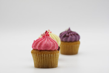 Cupcakes on a white background