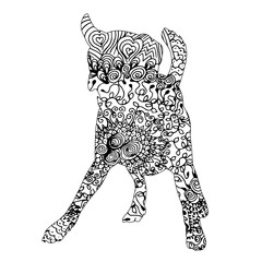 isolated pattern dog, dog silhouette