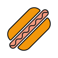 American hot dog color icon