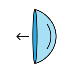 Eye contact lenses putting on instruction color icon