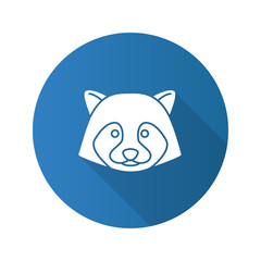 Raccoon flat design long shadow glyph icon