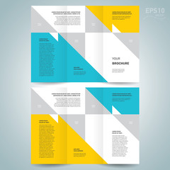 Brochure design template vector tri-fold geometric abstract