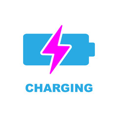Battery Charging vector icon. Color sign on white background