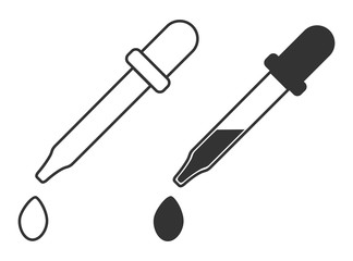 Пипетка иконка. Белый фон.