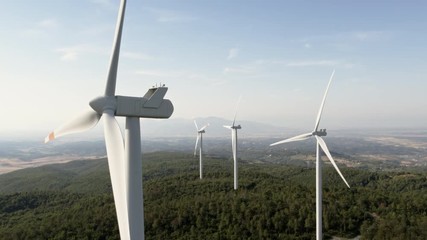Aerial view of Windmill close to propellers