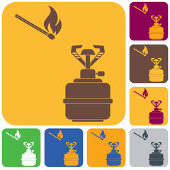 Camping stove icon vector