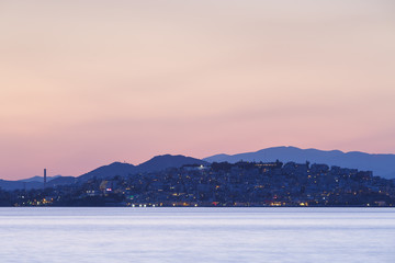 Fototapeta na wymiar View of Piraeus from Palaio Faliro in Athens, Greece.
