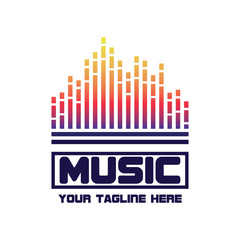 music logo with text space for your slogan / tagline. vector illustration