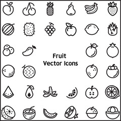 	 Stock vector illustration - Outline web icon set linear icon fruit and food , juice