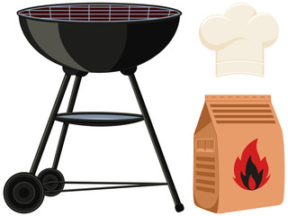 Colorful cartoon outdoors cooking set