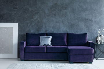 Grey and purple living room