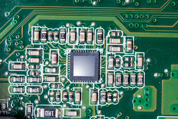 Close-up of electronic circuit board.