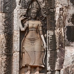 Angkor Steinreliefs, Steinmetzarbeit der Khmer in Kambodscha