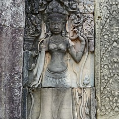 Angkor Steinreliefs, Steinmetzarbeit der Khmer in Kambodscha