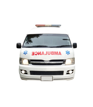
Ambulance car isolated on white background of file with Clipping Path .