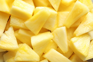 Slices of fresh pineapple, closeup