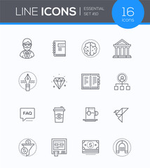 Business and finance concepts - modern line design style icons set