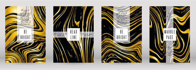Digital Marble Cover Design for your Business with Abstract Lines.  Futuristic Poster, Flyer, Layout with Liquid Pattern for Branding, Identity, Annual Report. Vector minimalistic brochure. Luxury.