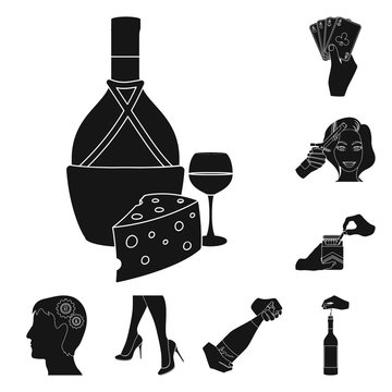 Manipulation by hands black icons in set collection for design. Hand movement vector symbol stock web illustration.