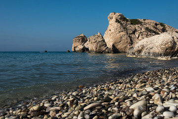 Fototapeta na wymiar Aphrodite's Rock beach. Petra tou Romiou, Cyprus
