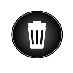 Trash can button icon. Vector illustration.