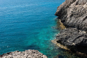 Fototapeta na wymiar Rocky coastline in Cyprus