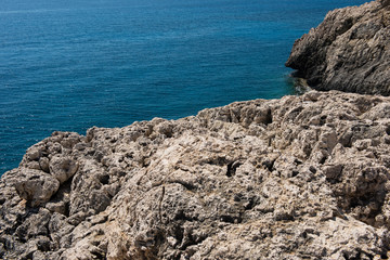 Fototapeta na wymiar Rocky coastline in Cyprus