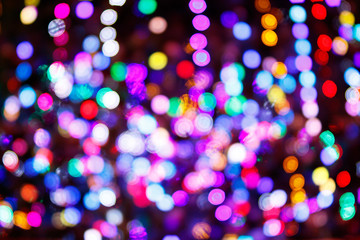 background consisting of a multitude of colorful lights of bright different round shapes, bokeh pictures