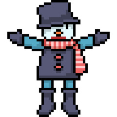 vector pixel art winter doll