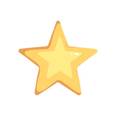 Vector cartoon isolated gold star. Magic element on white background