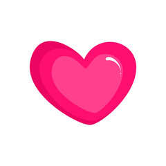 Vector cartoon isolated pink heart. Magic element on white background