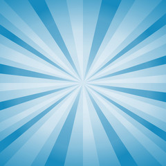Abstract bright light Blue rays background. Vector