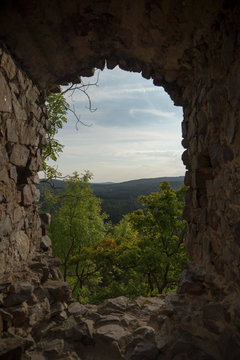 Ruins of Valdek Castle, Central Bohemian Region, Czech Republic.
