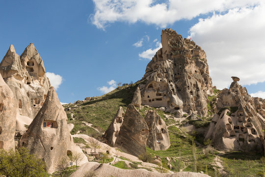 the sculpted landscape of the volcanic region of Cappadocia