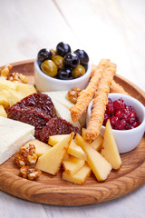 cheese plate with olives