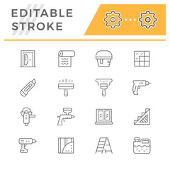 Set line icons of repair