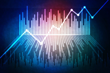 2d rendering Stock market online business concept. business Graph
