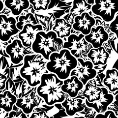 seamless monochrome pattern of flowers for greeting cards, background, price tags