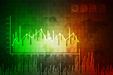 2d rendering Stock market online business concept. business Graph
