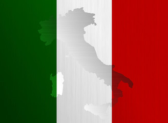 Italian flag with a contour of border
