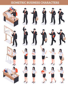 Business Characters Isometric Set
