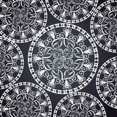 monochrome and circular mandalas pattern vector illustration design