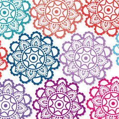 colorful and circular mandalas pattern backgroundvector illustration design