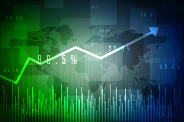 2d rendering Stock market online business concept. business Graph
