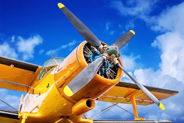 propeller of an historical aircraft - obrazy, fototapety, plakaty