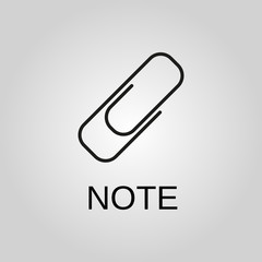 Note icon. Note symbol. Flat design. Stock - Vector illustration