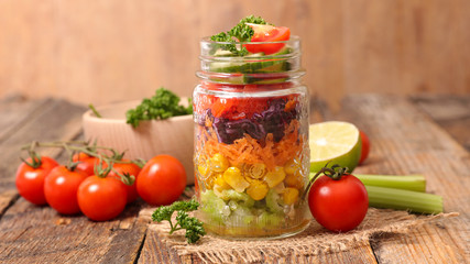 mixed salad in jar