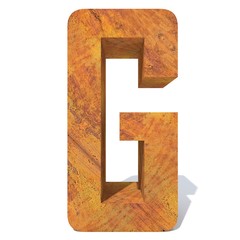 Conceptual old rusted metal font or type, iron or steel industry piece isolated white background. Educative rusty material, aged vintage surface, worn damaged object as 3D illustration rough surface
